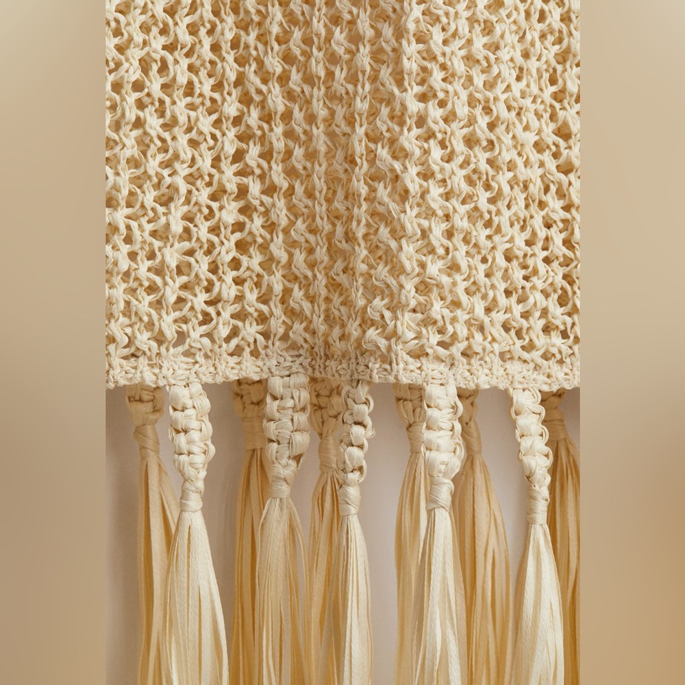 H&M Crochet look Dress beige NWT SOLD OUT SIZE XL - Picture 4 of 11